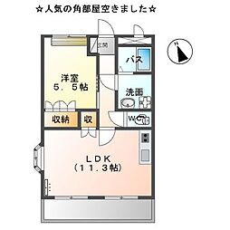 JR九州新幹線 川内駅 バス13分 天大橋下車 徒歩4分の賃貸アパート 2階1LDKの間取り