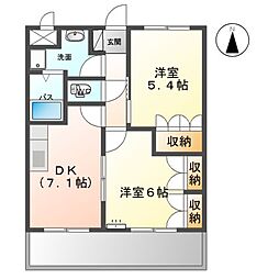 JR九州新幹線 川内駅 バス15分 石神入口下車 徒歩1分の賃貸アパート 2階2DKの間取り