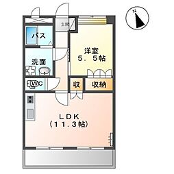 JR九州新幹線 川内駅 バス13分 天大橋下車 徒歩4分の賃貸アパート 2階1LDKの間取り