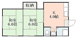 川崎アパート 2Kの間取図画像