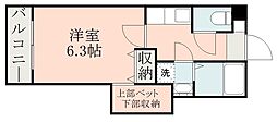 れいめい上荒田 1Kの間取図画像