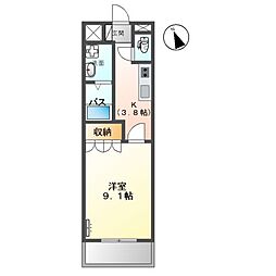 肥薩おれんじ鉄道 上川内駅 バス13分 資料館前下車 徒歩5分の賃貸アパート 2階1Kの間取り