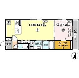 JR指宿枕崎線 慈眼寺駅 大御堂（鹿児島交通）下車 徒歩13分の賃貸アパート 3階1LDKの間取り