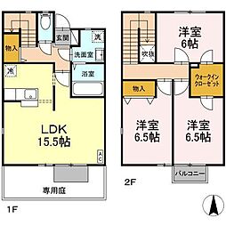 肥薩おれんじ鉄道 上川内駅 天神池下車 徒歩20分の賃貸テラスハウス 1階3LDKの間取り