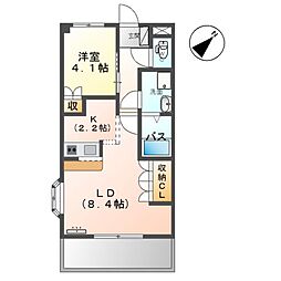 JR九州新幹線 川内駅 バス12分 原田町下車 徒歩2分の賃貸アパート 2階1LDKの間取り