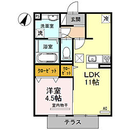 ソフィアこまち 1LDKの間取図画像
