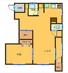 鹿児島市電2系統 高見馬場駅 徒歩3分の賃貸マンション 4階1LDKの間取り