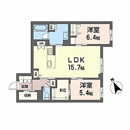 鹿児島市電1系統 荒田八幡駅 二中通駅　徒歩16分、　鹿児島下車 徒歩13分の賃貸マンション 1階2LDKの間取り