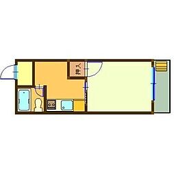 鹿児島市電2系統 加治屋町駅 徒歩3分の賃貸マンション 5階1Kの間取り