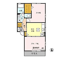 JR鹿児島本線 伊集院駅 日置コミバス　文化通り下車 徒歩7分の賃貸アパート 1階2DKの間取り