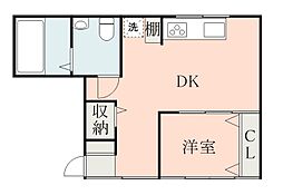 鹿児島市電2系統 天文館通駅 徒歩4分の賃貸マンション 3階1DKの間取り