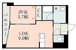 鹿児島市電2系統 鹿児島駅前駅 春日町下車 徒歩11分の賃貸マンション 3階1LDKの間取り