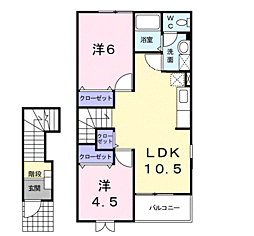 サンリットY・A棟 2LDKの間取図画像