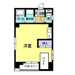 シルキーハイツ ワンルームの間取図画像