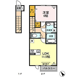 フォレストパークサイド野間島 1LDKの間取図画像