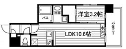 JR指宿枕崎線 谷山駅 徒歩9分の賃貸マンション 2階1LDKの間取り