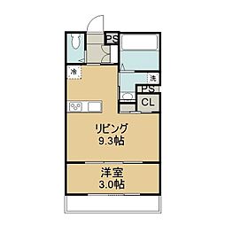 JR指宿枕崎線 谷山駅 徒歩8分の賃貸マンション 1階1LDKの間取り