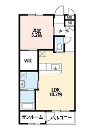JR指宿枕崎線 谷山駅 徒歩10分の賃貸マンション 4階1LDKの間取り