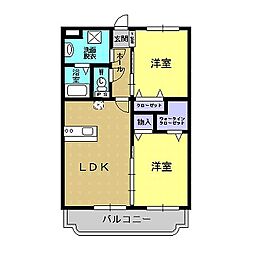 JR指宿枕崎線 谷山駅 窪田下車 徒歩31分の賃貸マンション 1階2LDKの間取り