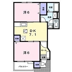 アンティーク・N 2DKの間取図画像