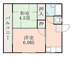 楠畑コーポ2 2Kの間取図画像