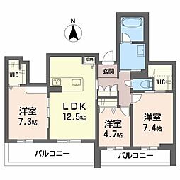 鹿児島市大竜町マンション 3LDKの間取図画像