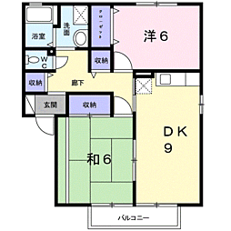 セジュールYou 2DKの間取図画像