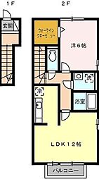 ミール永里 1LDKの間取図画像
