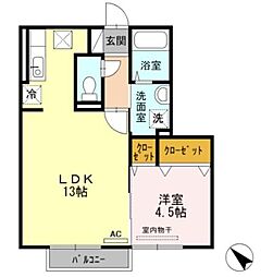 サンモールスクエア 1LDKの間取図画像
