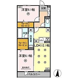 M&S RESIDENCE LIEN 2LDKの間取図画像