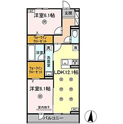 M&S RESIDENCE LIEN 2LDKの間取図画像