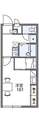レオパレス北麓 1Kの間取図画像