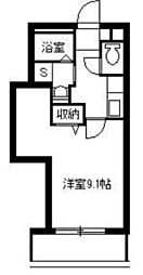 LalunaSakanoue 1Kの間取図画像
