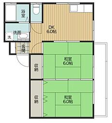 メゾン・ド・リブレッテ 2DKの間取図画像