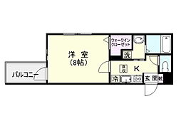プレステージ荒田 1Kの間取図画像