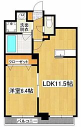グランドスカイ上之園 1LDKの間取図画像