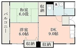 第2鶴栄ビル 2LDKの間取図画像