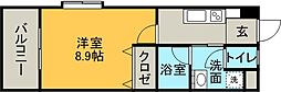 グランディールN 1Kの間取図画像