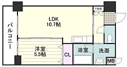 パークサイド加治屋町 1LDKの間取図画像