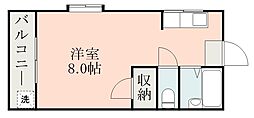 ビッグバーンズマンション新屋敷 ワンルームの間取図画像