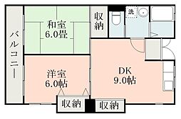 第2鶴栄ビル 2LDKの間取図画像