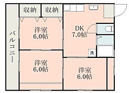 DREAM902号棟 3DKの間取図画像