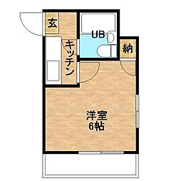 スカイコート永吉 1Kの間取図画像