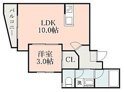 鹿児島市電2系統 郡元駅 徒歩2分の賃貸マンション 8階ワンルームの間取り
