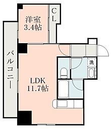鹿児島市電2系統 加治屋町駅 徒歩5分の賃貸マンション 7階1LDKの間取り