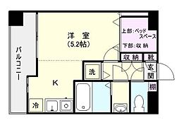 エルグレイス荒田 ワンルームの間取図画像