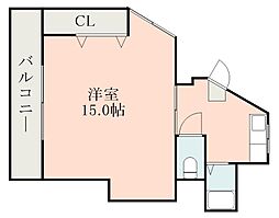 コーポ薬師堂 1Kの間取図画像