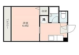 フローレス西牟田 1Kの間取図画像