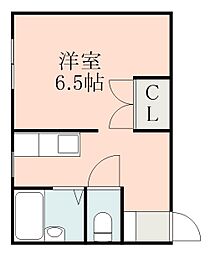 ハイツ・ユニバーシティ ワンルームの間取図画像