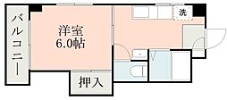 コスモハイツ 1Kの間取図画像